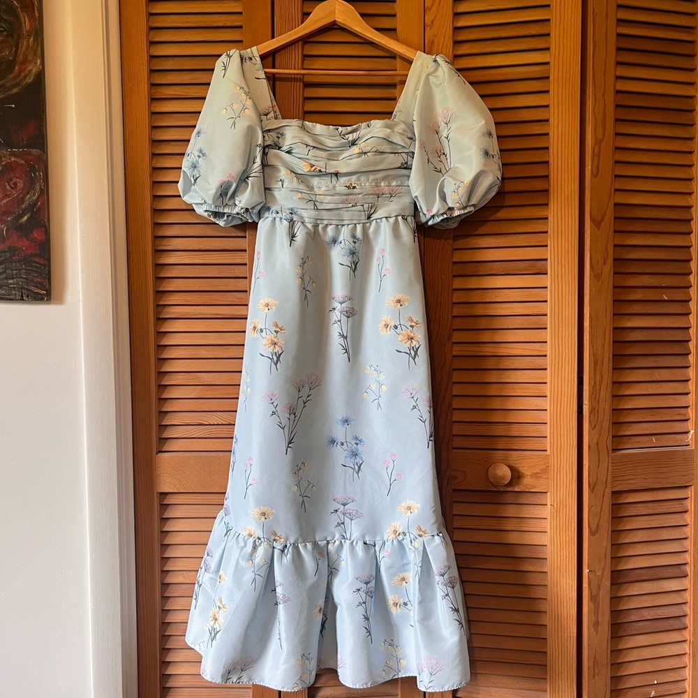 Self-Portrait Taffeta Watercolor Floral Dress